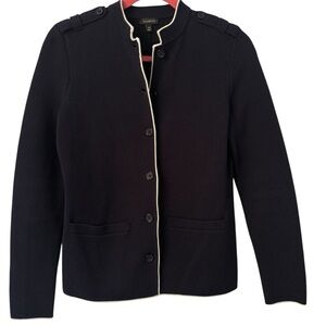 Talbots Dark Blue Blazer with White Piping